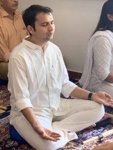 Devotee meditating